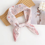 Floral Scarf Square Head Wrap Pink