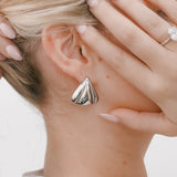 Meet Me In SoHo Triangle Stud Earrings Waterproof Silver