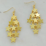 Nine Stars Lined Chandelier Earrings – Gold Plated