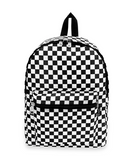 Backpack Black White Square Checkered Design