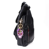 Purple Sugar Skull Tassel Keychain KeyRing Bag Charm