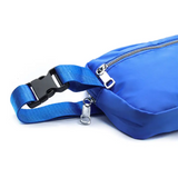 Ladies Nylon Rectangle Belt Bag Crossbody Sling Bag Royal Blue