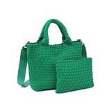 Sky's The Limit Woven Neoprene Crossbody Tote | Kelly Green