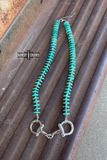 Turquoise Bit Necklace - Western Silver Snaffle Cowgirl Jewelry