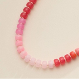 Colorful Beaded Necklace with Gold Clasp Trendy Statement Jewelry Pink