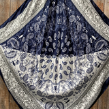 Two-Tone Navy Paisley Wild Rag Scarf | Western Luxury Accessory
