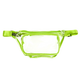 Neon Green Yellow Trim Clear PVC Stadium Festival Travel Fanny Pack Sling Bag