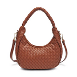Laken Woven Shoulder Bag Crossbody Light Chocolate Brown