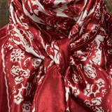 Red & Cream Paisley Wild Rag Scarf, 35-inch