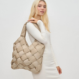 Illumine Woven Nylon Tote – Nude