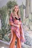 Floral Motif Boho Festival Cover Up Kimono Roseclay