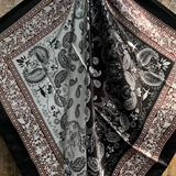 Two-Tone Black Paisley Wild Rag Scarf