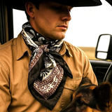 Two-Tone Black Paisley Wild Rag Scarf
