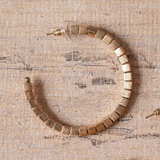 Blame It On My Roots Square Beaded Hoop Earrings