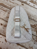 White Quilted Crossbody Sling Bag