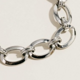 Oval Chain Link Bracelet Silver