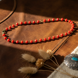 Red Crystal Bead Necklace Lifestyle