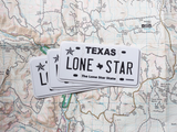 Texas License Plate Vinyl Sticker | Die-Cut Decal