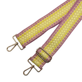 Lemon Yellow Mauve Pink Adjustable Crossbody Bag Purse Guitar Strap