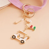 Golf Cart Charms Bag Charm Keychain