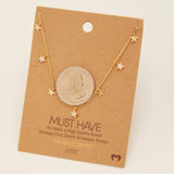 Cute Multi Sparkling Star Layering Necklace