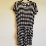 Black & White Stripe Short Romper – XL