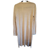 Mystree Womens Knit Cardigan Open Front Shawl Wrap Pockets Natural Beige Small