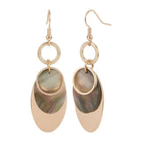 Gold Overlay with Abalone Dangle Earrings