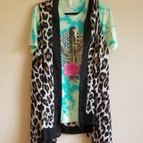 Leopard Cactus Rose Turquoise Tie Dye Tee