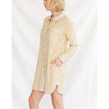 Mystree Womens Tunic Shirt Dress Stripes  Bow Detail Button Front Small Cotton