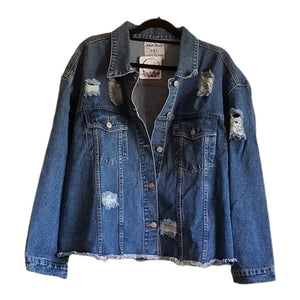 White Birch Distressed Jean Jacket Small