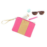 Hot Pink and Gold Cabana Wristlet Clutch