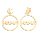 Bold Mama Circle Dangle Drop Statement Earrings