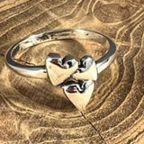 Sterling Silver Triple Heart Stacker Layer Ring