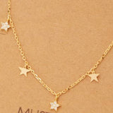 Cute Multi Sparkling Star Layering Necklace
