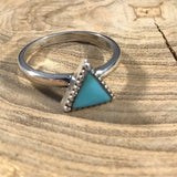 Triangle Turquoise Sterling Stacker Ring