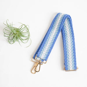 Shades of Blue Woven Crossbody Purse Bag Strap