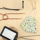 Brown Wood Beaded Glasse Mask Lanyard Chain Necklace