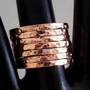 Seven layer Gypsy Ring Hammered Copper