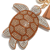 Crystal Turtle Tasseled Keychain Keyring Bag Purse Charm