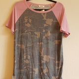 Camo & Blush Rose Pink Raglan Tee