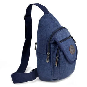 Navy Crossbody Sling Canvas Bag with Adjustable Strap