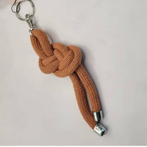 Nautical Figure 8 Knotted Rope Keyring Key Chain Bag Charm Terra Cotta