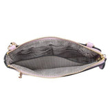 Python Print Twist Lock Clutch Crossbody Wristlet Gunmetal