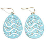 Light Blue Easter Egg  Crystal Drop Dangle Earrings