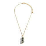 Dalmation Jasper 3 Bead Gold Link Necklace