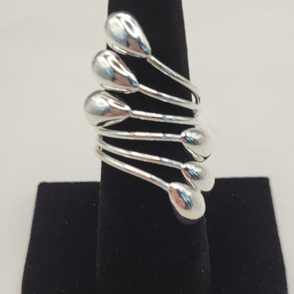 Handcrafted Silver Unique Wrap Ring Size 7.5