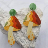 Acrylic Psychedelic Mushroom Earrings