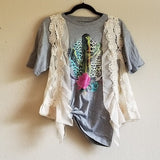 Crochet  Vest Ivory Lace - M/L