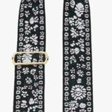 White Light Pink Black Floral Tapestry Crossbody Purse Bag Guitar Strap